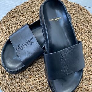 Saint Laurent Jimmy Leather Slides